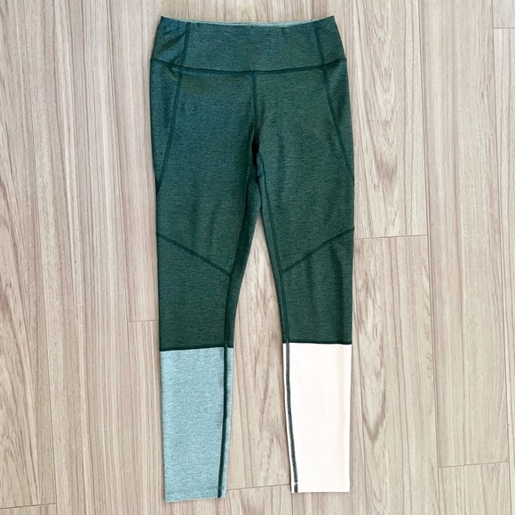 Outdoor Voices Colorblock 7/8 Dipped Warmup Legging Hunter Green Blue Pink $85 S - Picture 7 of 12